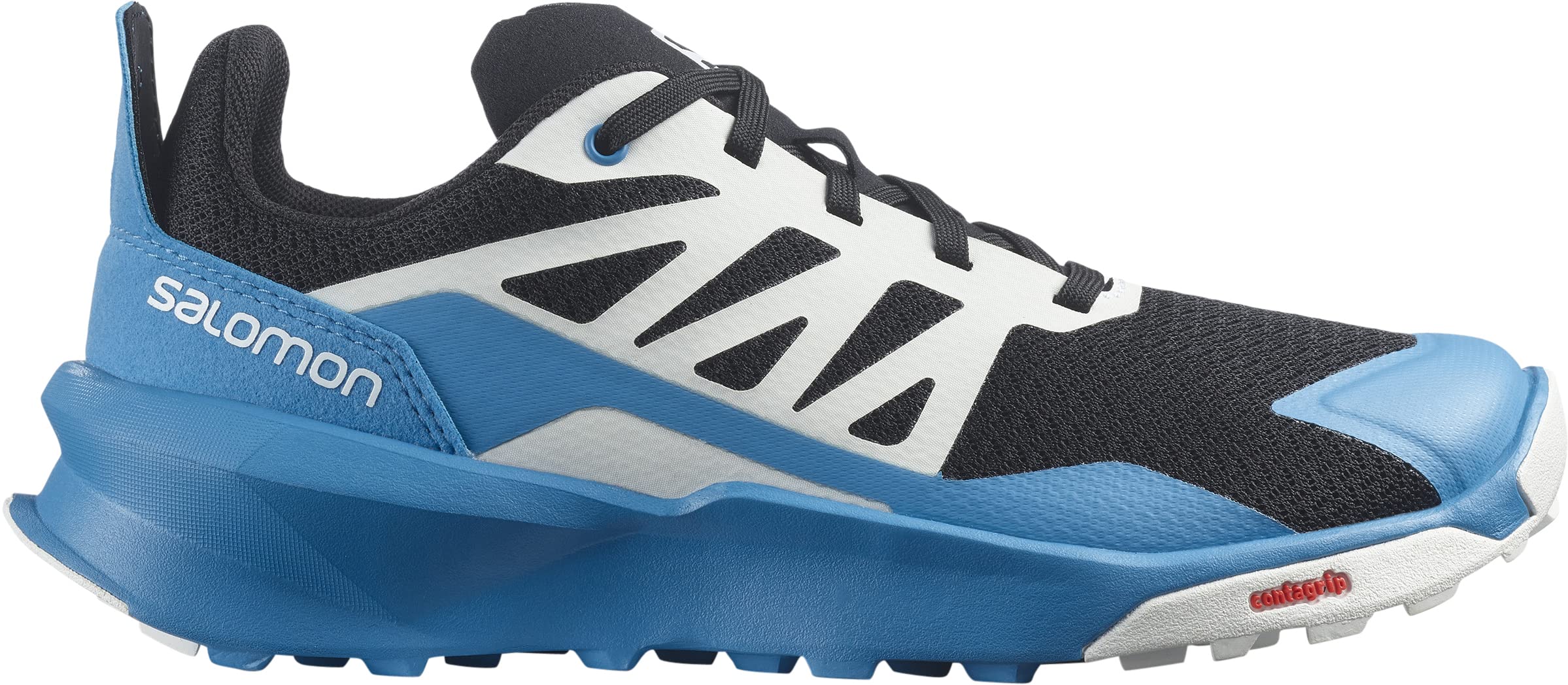 Salomon Kids Patrol Trail Running Shoes, Black/Blithe/White, 15 Little Kid