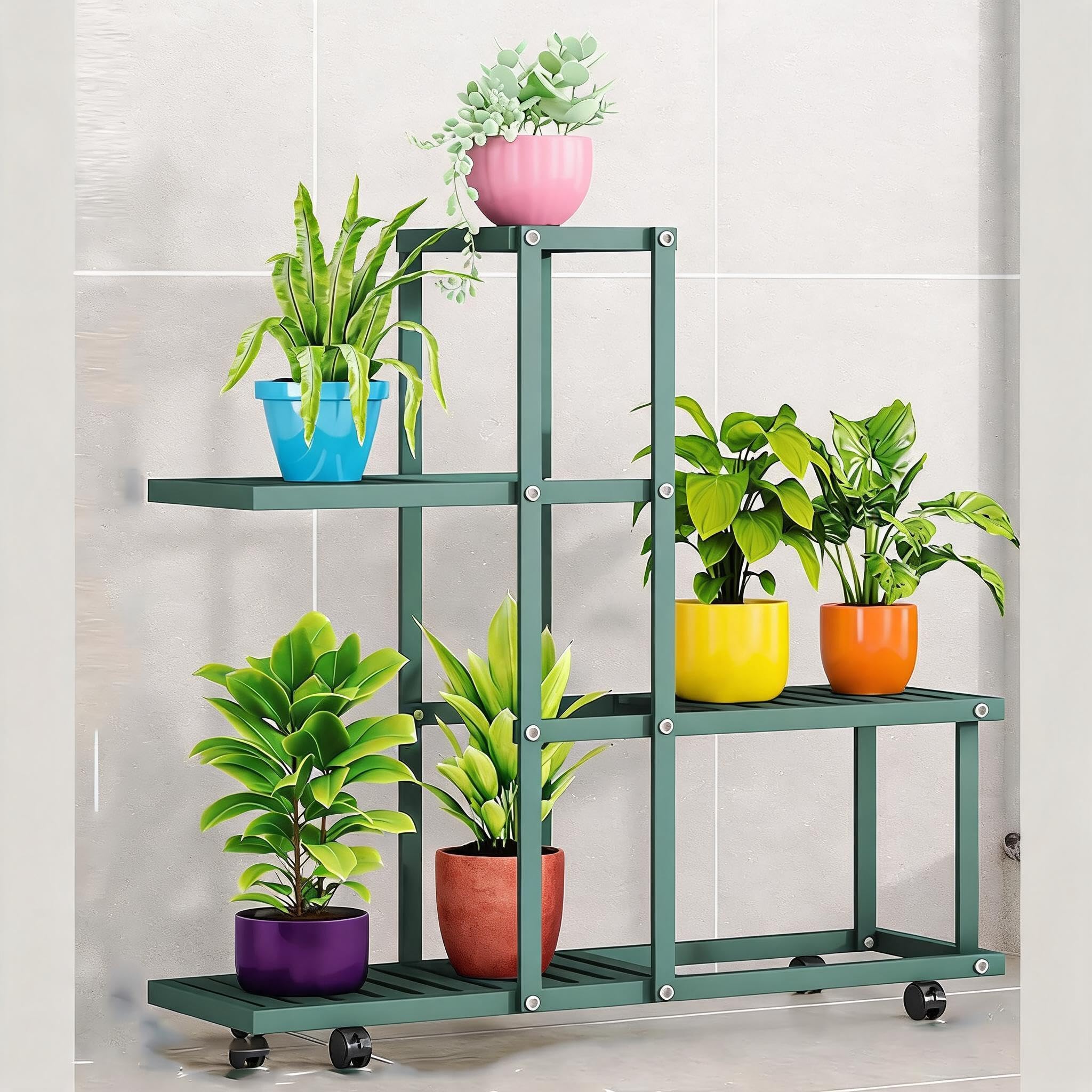 Soporte para plantas exterior Garvee estantería móvil para organizar macetas