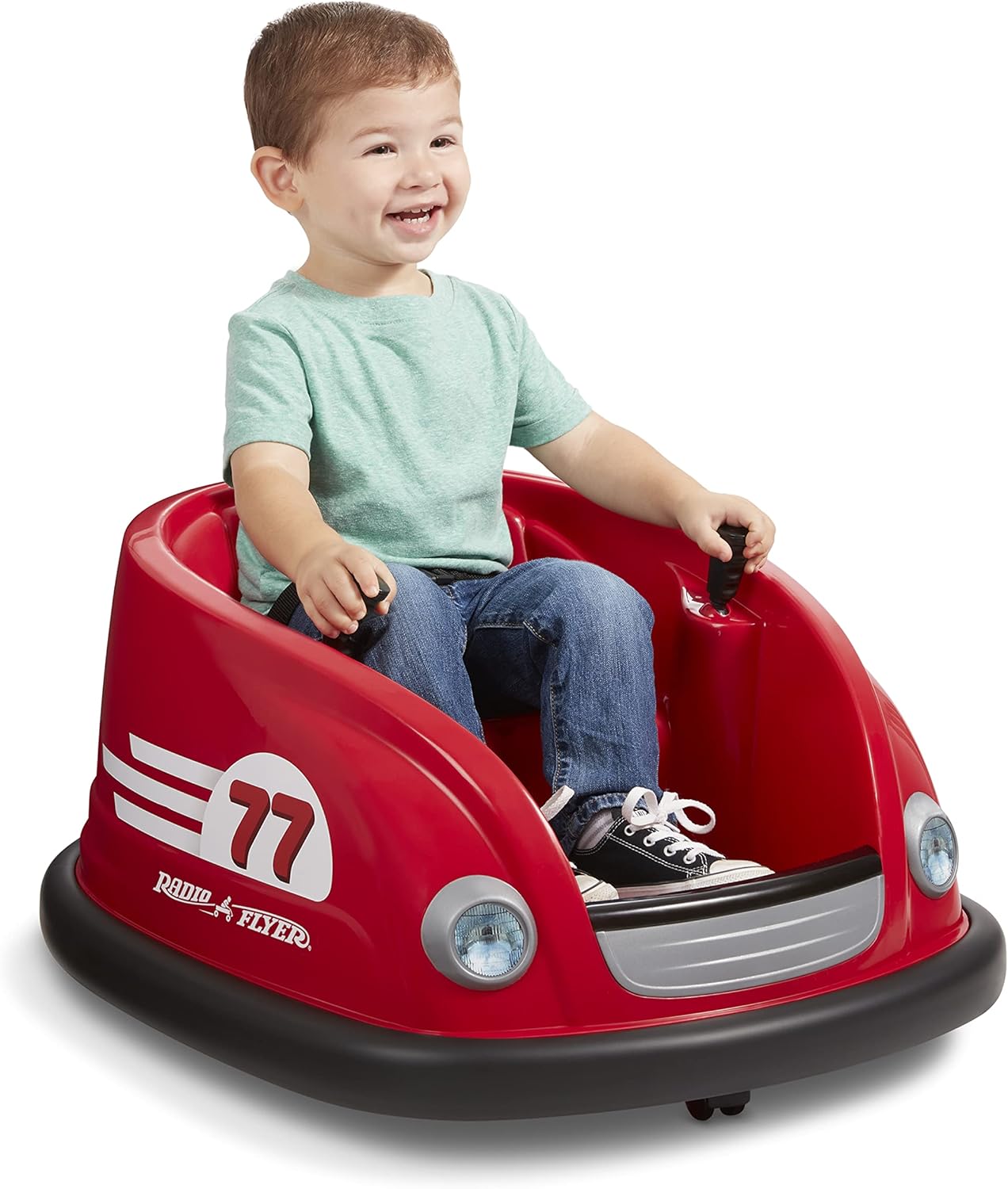 Radio Flyer 6V Battery Powered Bumper Car, Electric Ride On with Remote, Toddler Ride On Toy for Ages 1.5+ Years