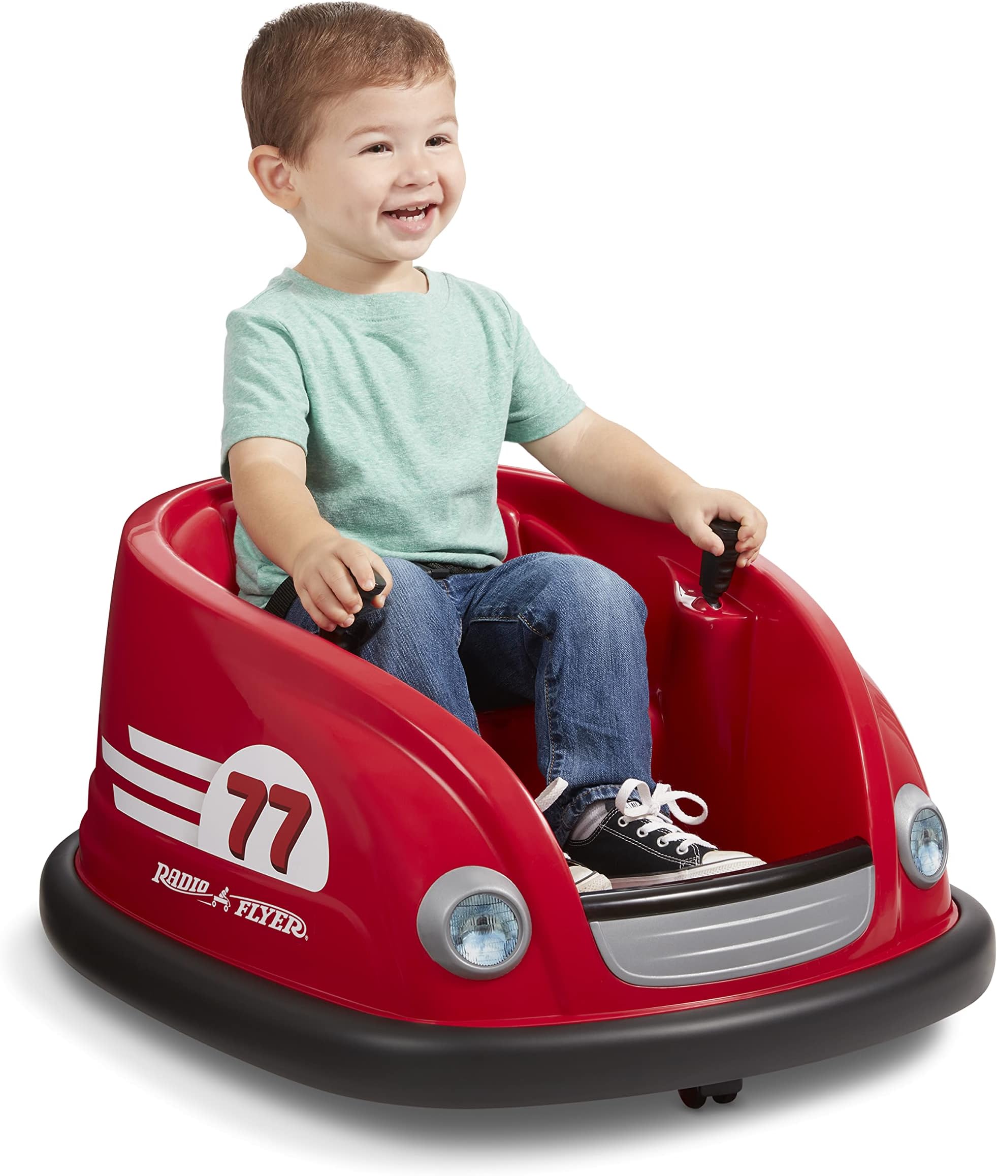 Radio Flyer 6V Battery Powered Bumper Car, Electric Ride On with Remote, Toddler Ride On Toy for Ages 1.5+ Years