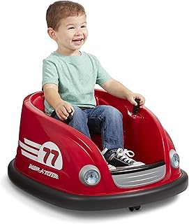 Radio Flyer 6V Battery Powered Bumper Car, Electric Ride On with Remote, Toddler Ride On Toy for Ages 1.5+ Years