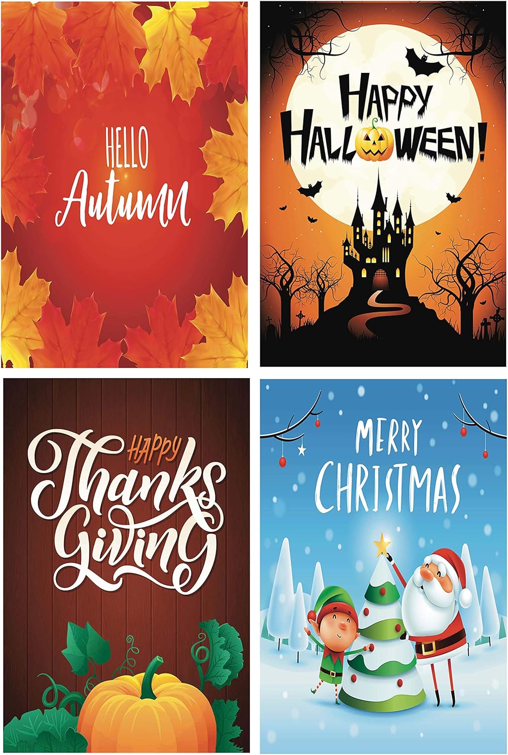 Seasonal Garden Flags 12 Pack - Bright and Shine - 12 Pack Set of 12x18 inch Small Holiday Yard Flags - Double Sided Design for All Seasons and Holidays - Premium Quality Durable Material : Patio, Lawn & Garden