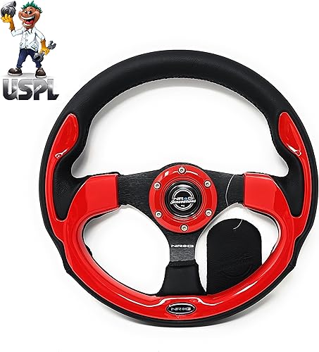 Nuevo NRG Innovations - Volante reforzado Pilota Series RST-001RD + ambientador de laboratorio de rendimiento estadounidense