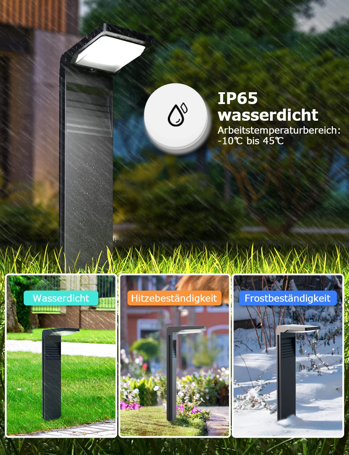 OUSFOT Solarstrahler für außen Garten [4 Stück] IP65 Wasserdicht Wegeleuchten Solar Strahler Außen mit 2 Farbtemperaturen Solarlampen Solarleuchten Gartenbeleuchtung für Garten/Terrasse/Wege