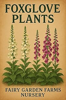 4-Pack Live White Foxglove Plants, 2-4 Inches, Pack in 3-Inch Pots, Fair...