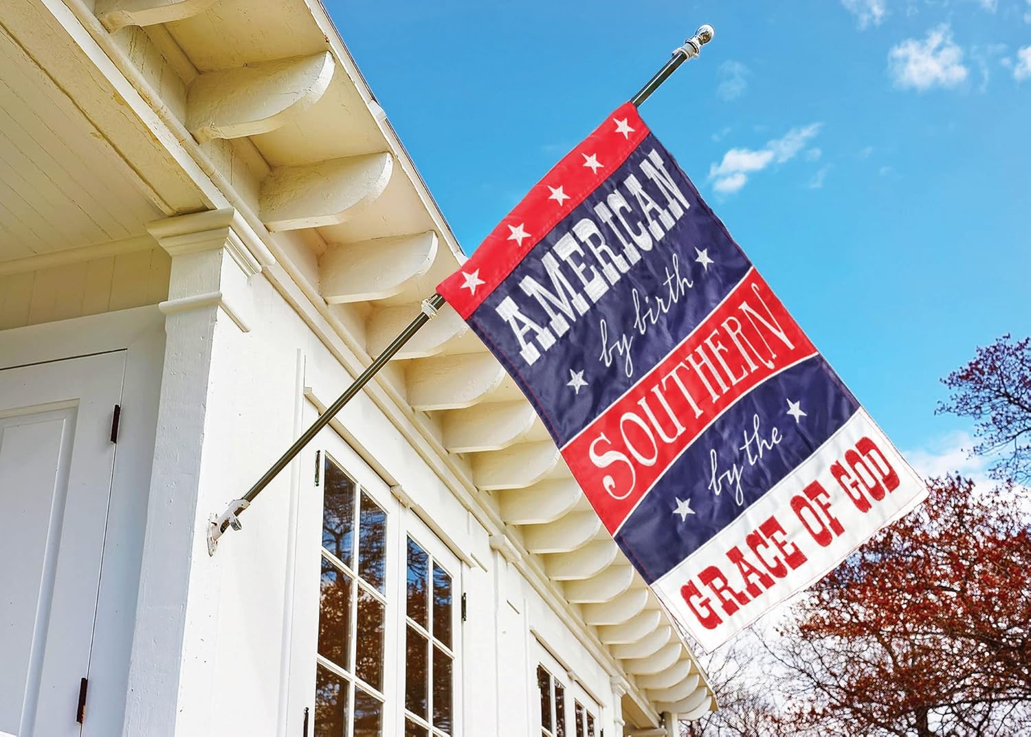 Magnolia Garden American by Birth Southern by God 29 x 42 Inch Polyester Garden Flag