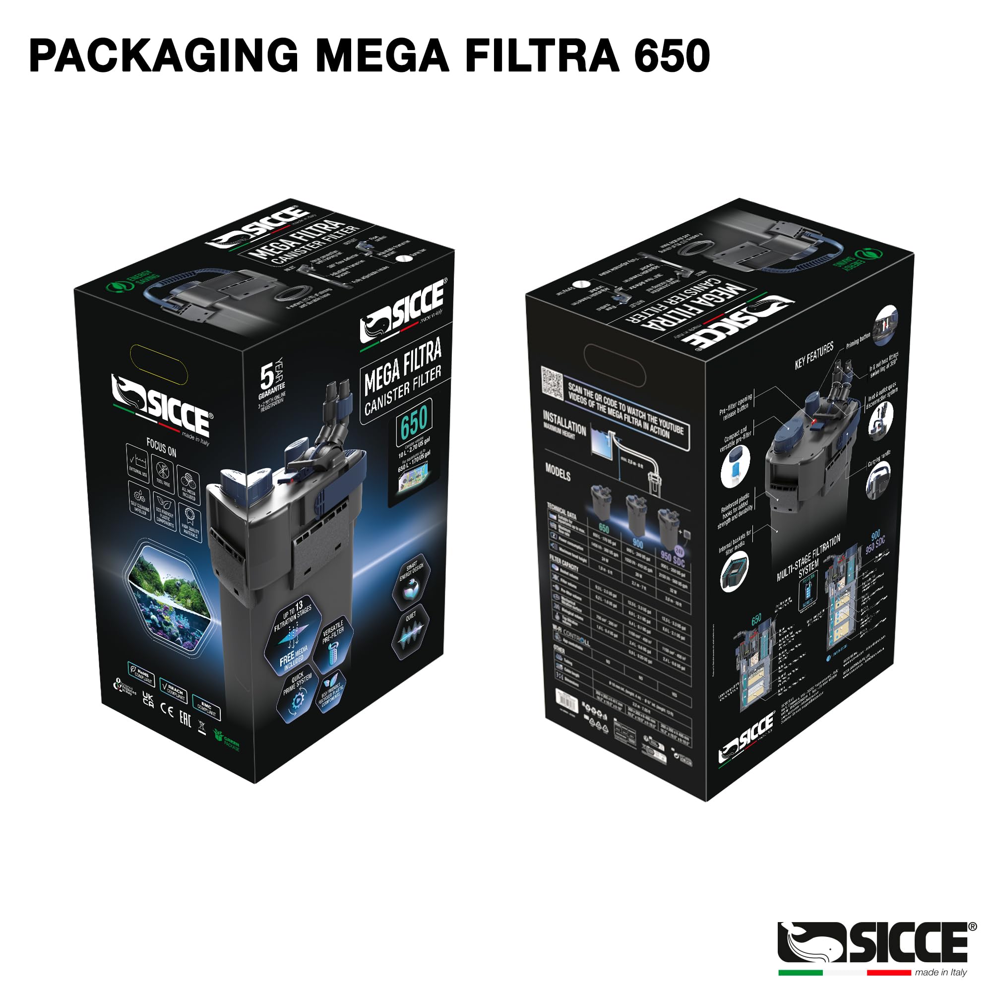 Sicce 650 Mega Filtra Performance Canister Filter - for Aquariums Up to 170 Gallons - Aquarium Canister Filter - image 4