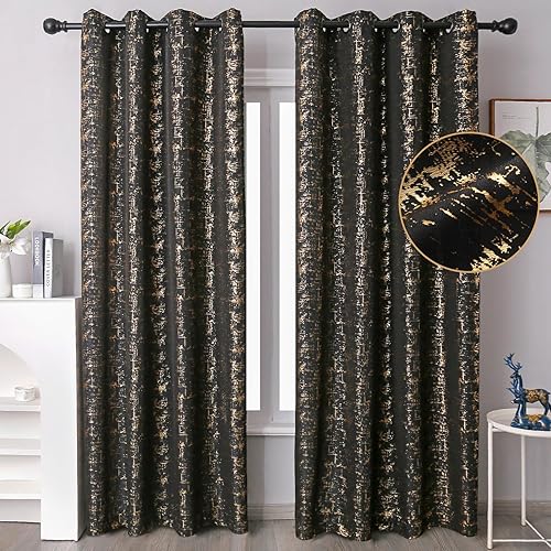 Miniatura 1 de Taisier Home Cortinas texturizadas de lino con estampado de lámina dorada, diseño de puntos geométricos, cortinas de habitación del bebé,