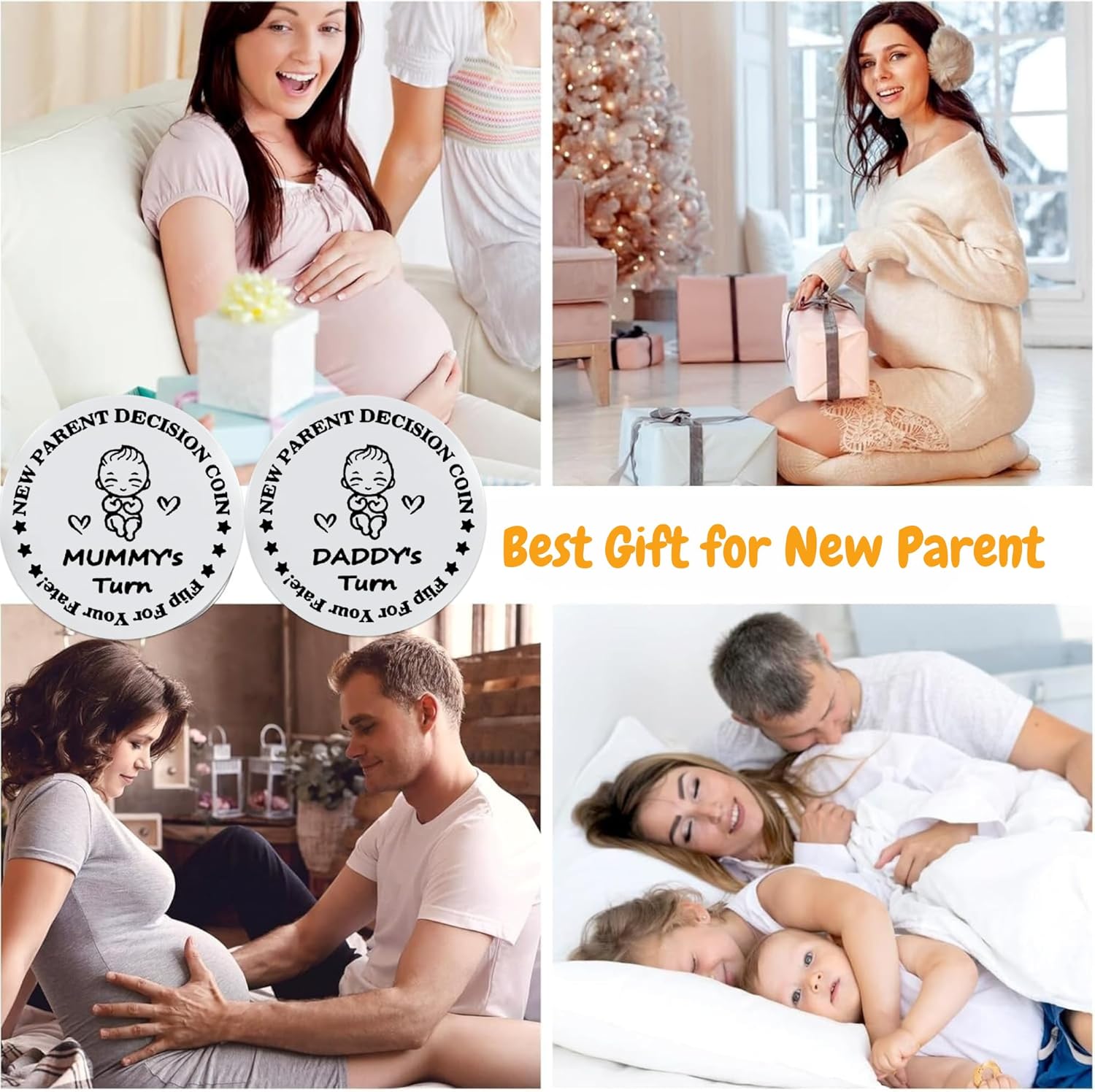 Funny New Parent Decision Coin with Sweet Card – First Time Parents Gifts, Boy Mom Keepsake, Expecting Dad Token, Pregnancy Gifts for Expecting Mom, New Dad Gift First Time, Mother to Be Gift