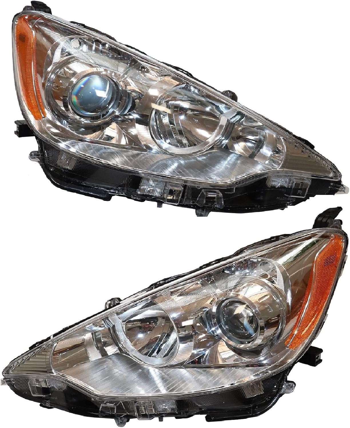 For 2012 2013 2014 Toyota Prius C Headlight Assembly, Left and Right Side Headlights Replacement, Halogen Pair Headlamp