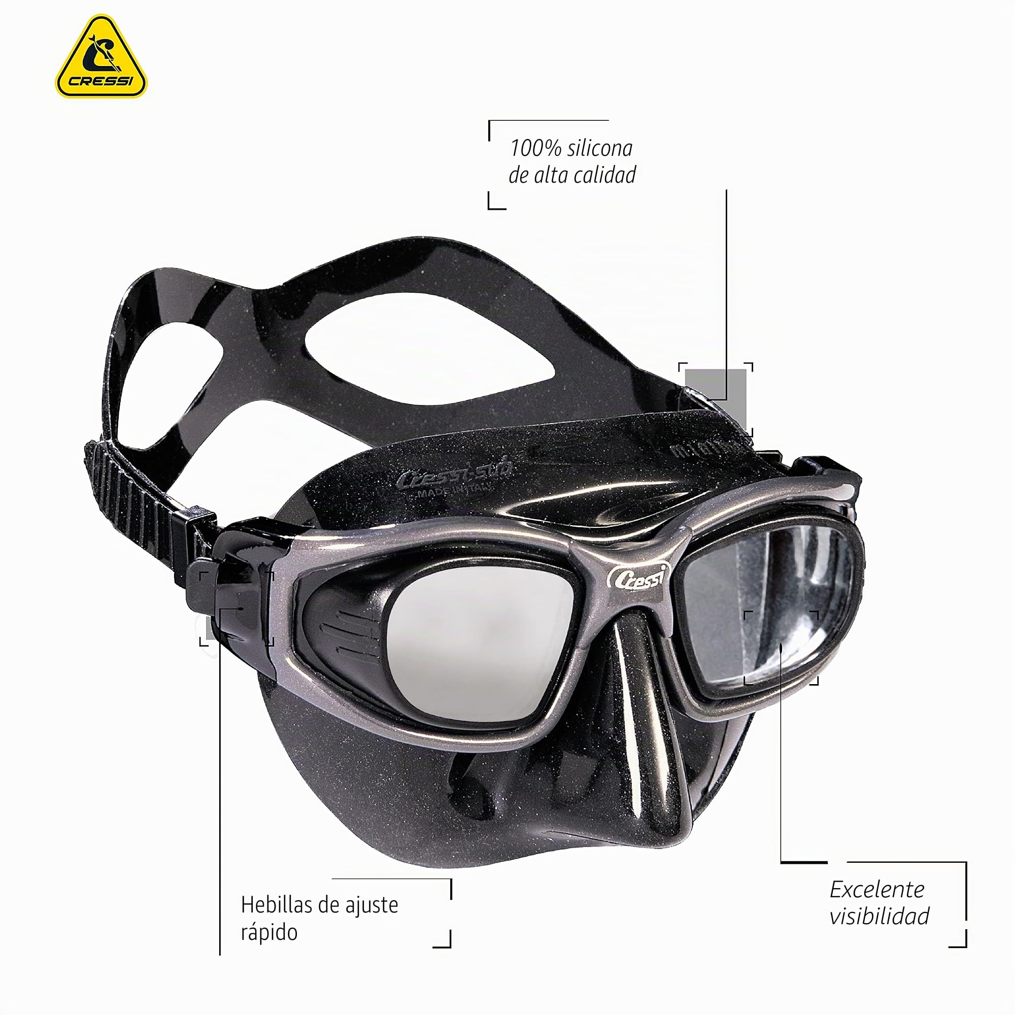 Cressi Minima - Gafas de Buceo, Color Negro