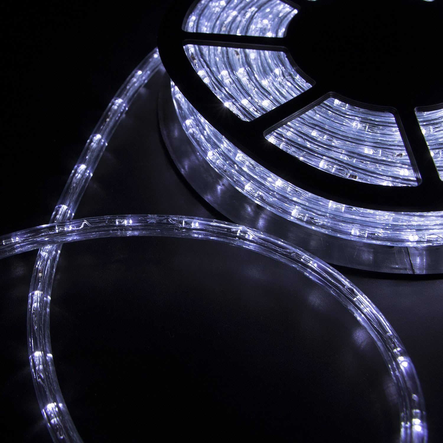 🔥 Hot Deals Walcut USLI1002CW Flexible 100' Crystal Clear PVC Tubing LED Rope Light Indoor/Outdoor Boat Decorative Party Christmas Holiday Business Restaurant Light Kit 110V, Cool White