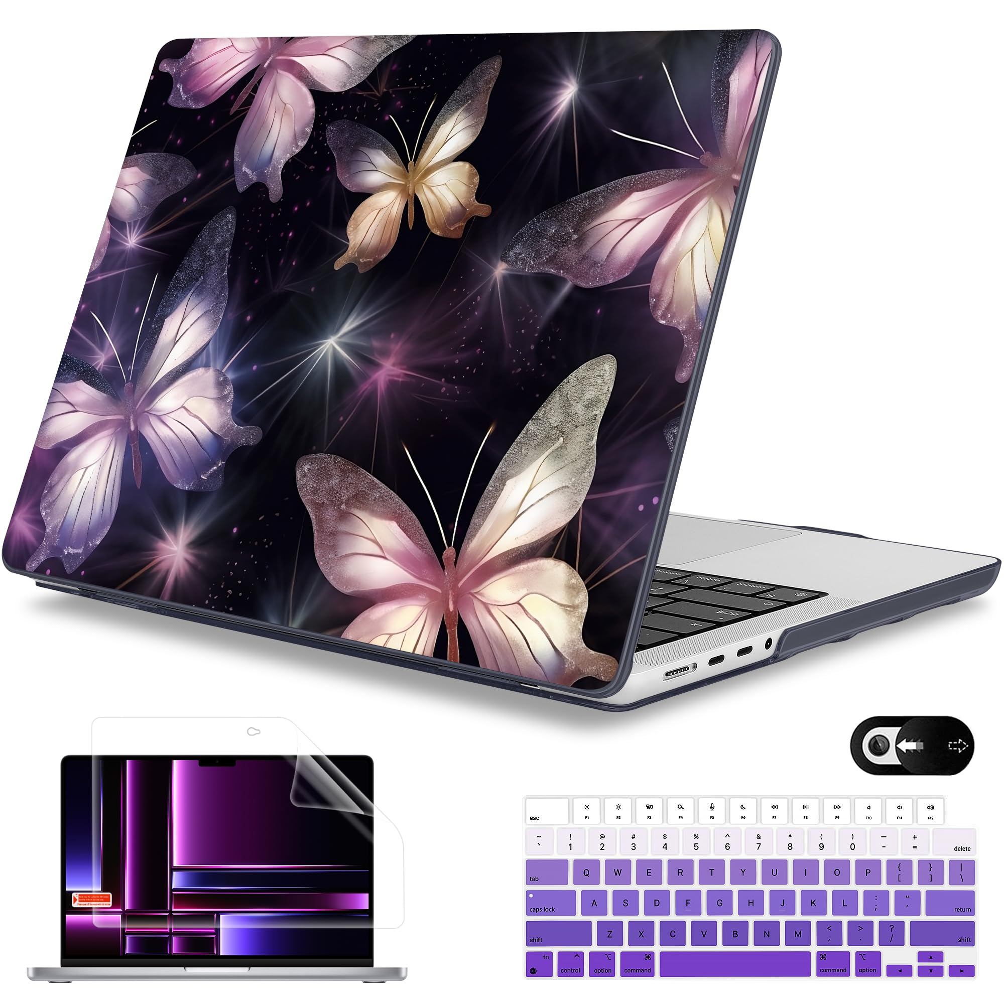 Mektron Case for M5 MacBook Pro 14 inch 2025 A3434 A3112 Fit 2024-2021 Model M4 A3112 A3401 A3185 M3 A2918 A2992 M2 A2779 M1 A2442 Pro/Max, Hard Shell