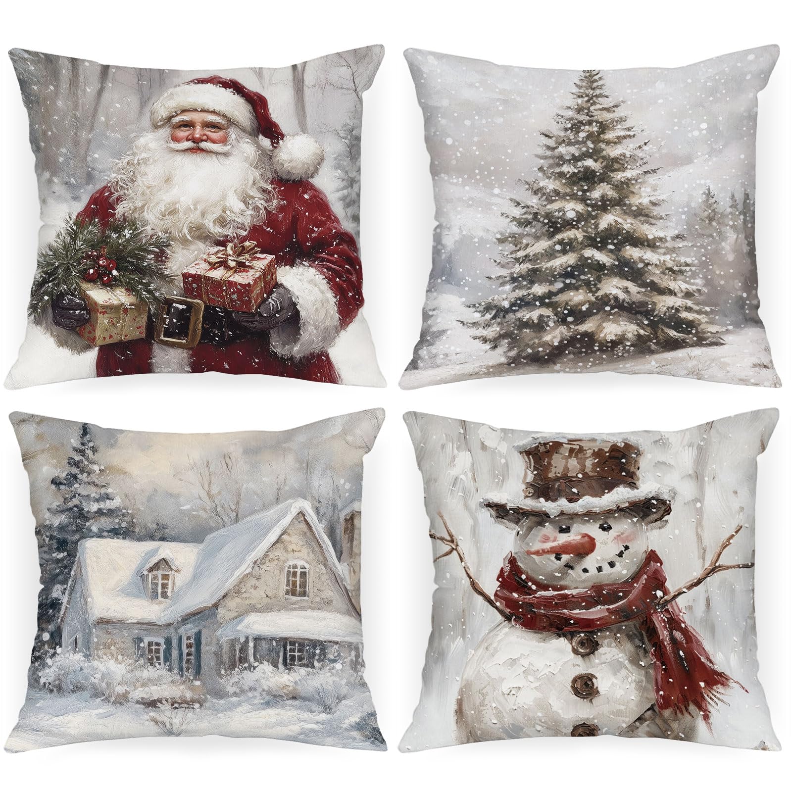 Housses de coussin de Noël 45 x 45cm pour décoration de canapé de salon