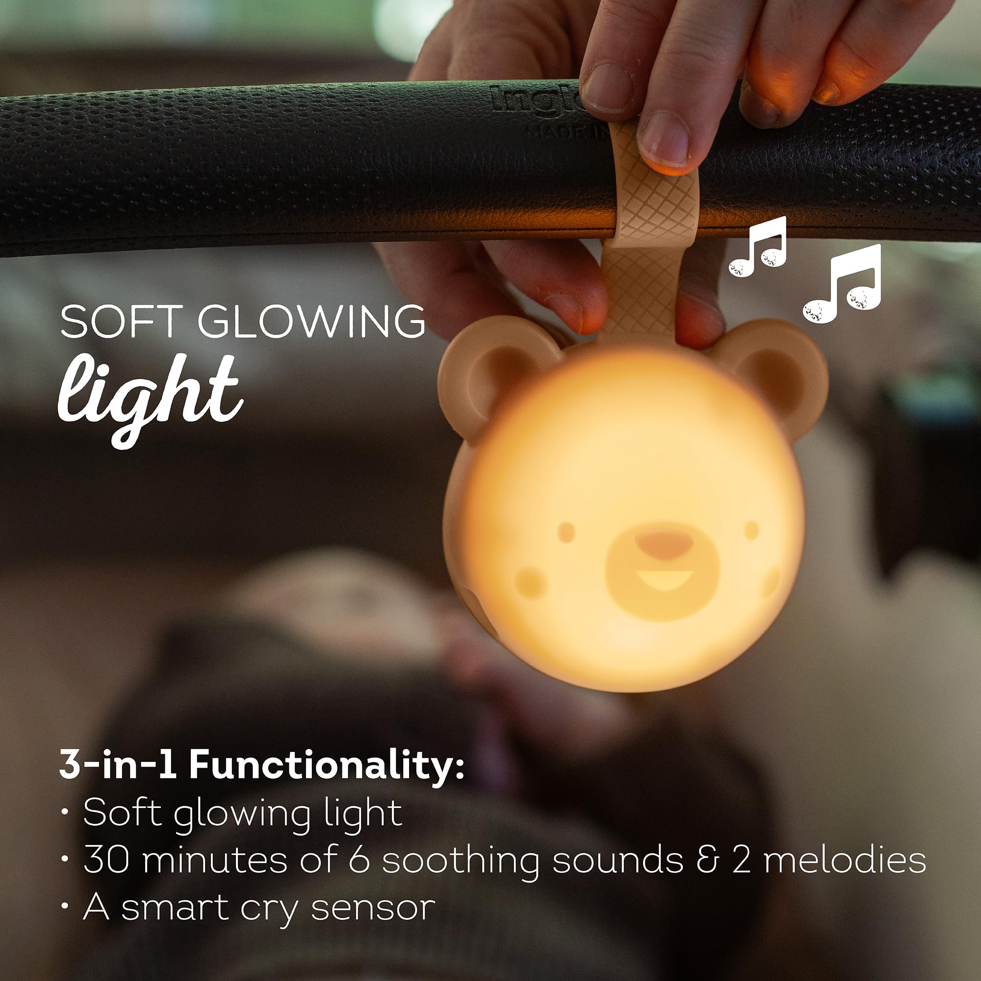 Taf Toys Portable Sound Machine for Baby Sleep Soft Light & Cry Sensor, 30 Mins Melodies, Ideal for Cribs Strollers - Image 3