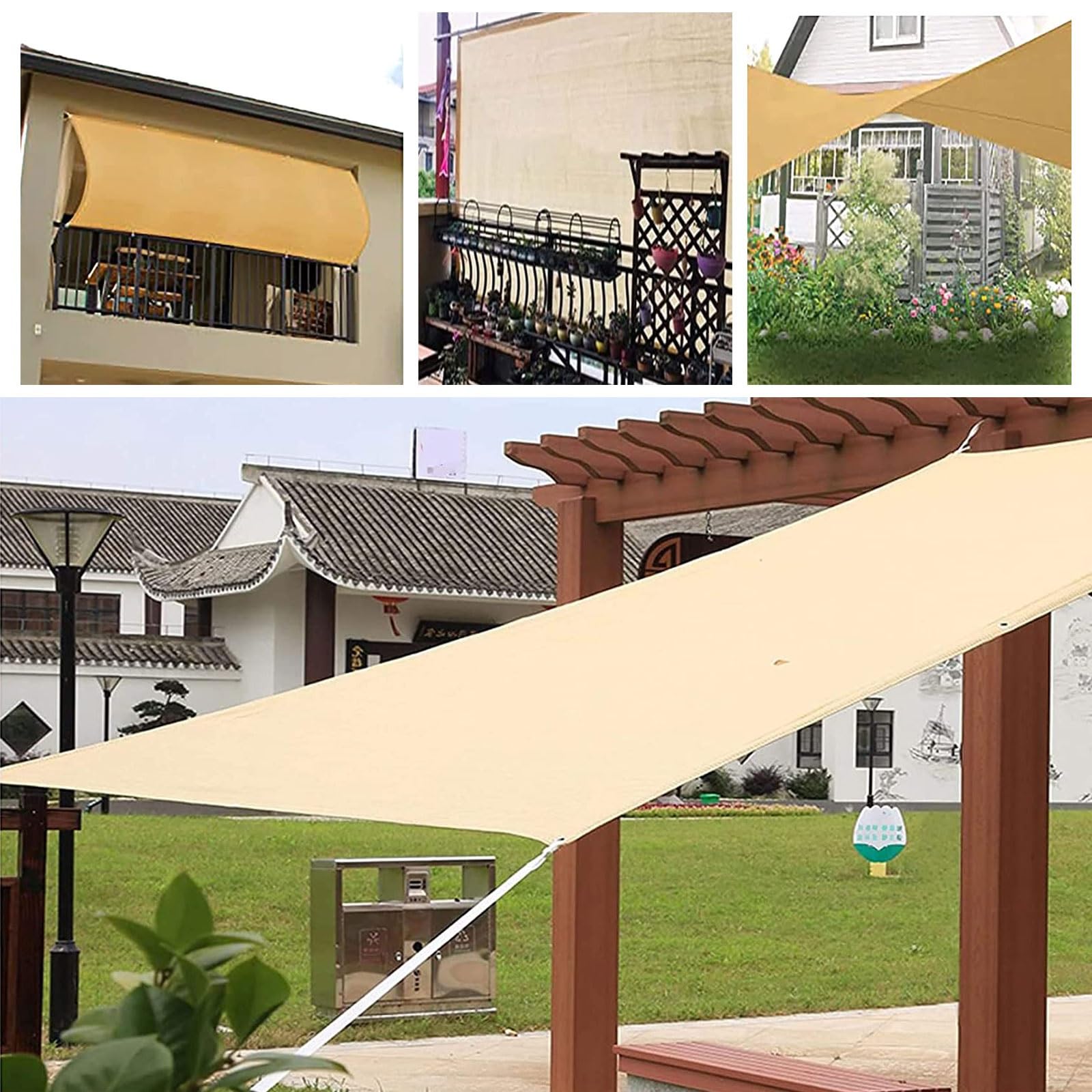 Żagiel przeciwsłoneczny 2.5 x 8 m HDPE 95% blok UV Parawan Altana Pergola z linkami montażowymi na Balkon Taras Ogród, Szary