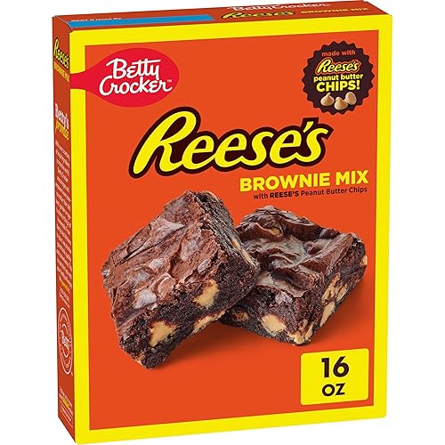 Betty Crocker REESE'S Brownie Mix with REESE'S Peanut Butter Chips, Holiday Baking, 16 oz