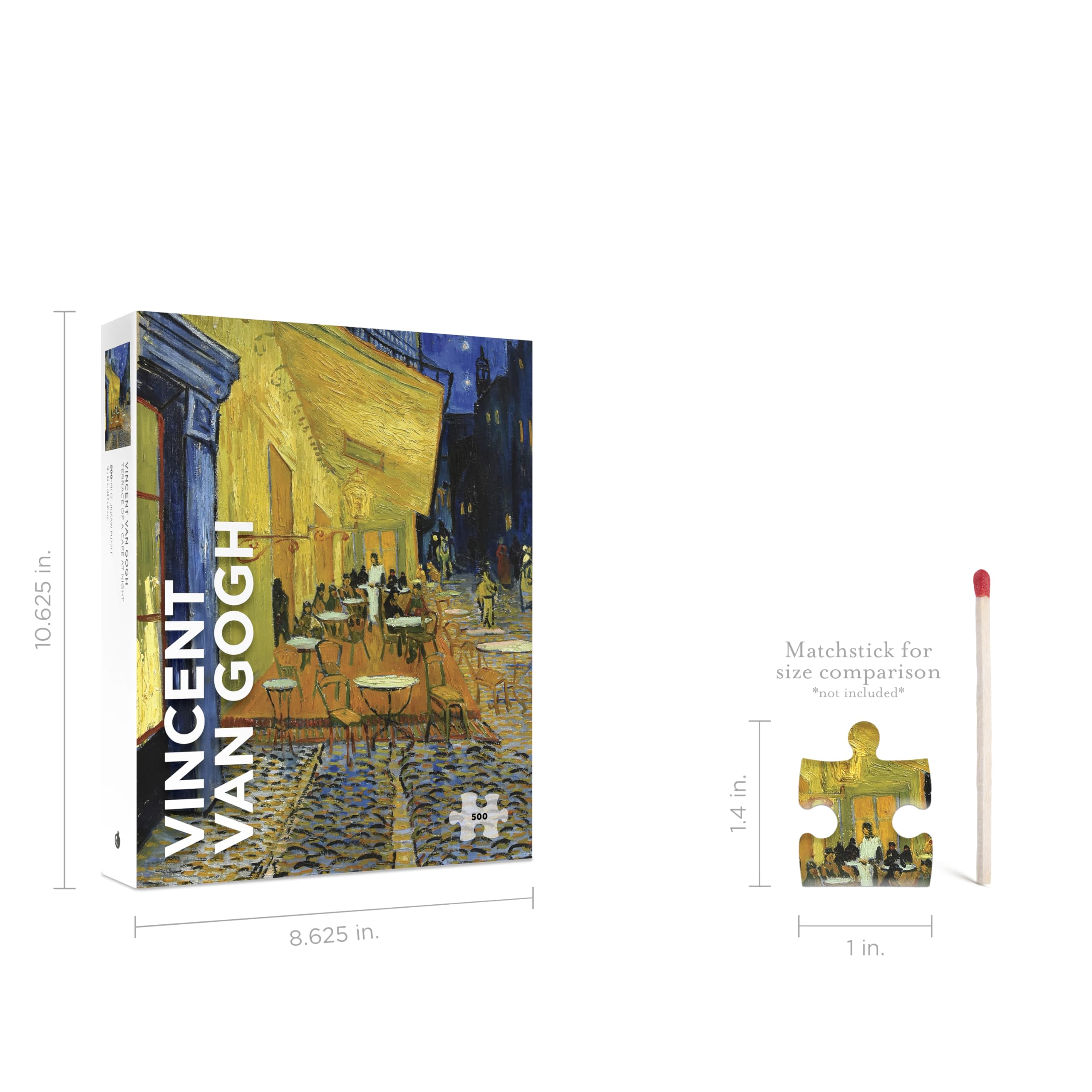 Pomegranate 500-Piece Jigsaw Puzzle for Adults, Vincent Van Gogh's Terrace of a Cafe at Night, Large Piece Puzzle, Matte Finish, Snug Fit - Image 3