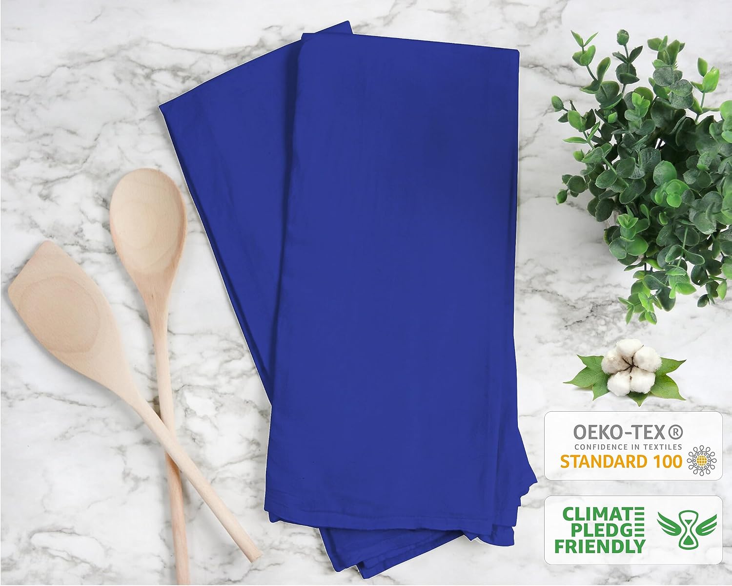 RUVANTI Flour Sack Towels 6 Pack 28x28 Inch, 100% Cotton Tea Towel, Reusable, Machine Washable, Absorbent BarTowels - Dish Cloth Perfect for Drying Dishes & Cleaning - Navy - Image 6