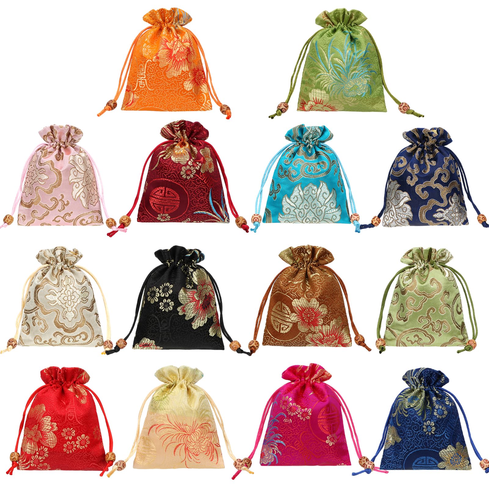 Bolsas de joyería para regalo kilofly, envoltorios de seda elegantes