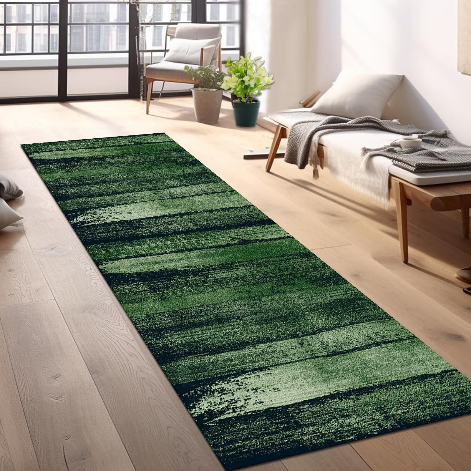 Tappeto Passatoia Cucina Antiscivolo Lavabile Tappeto Cucina Verde Moderno 80X200CM Tappeti Runner Tappeto Corridoio ingresso interno Soggiorno Tappetino Cucina Durevole Tappetino zerbino