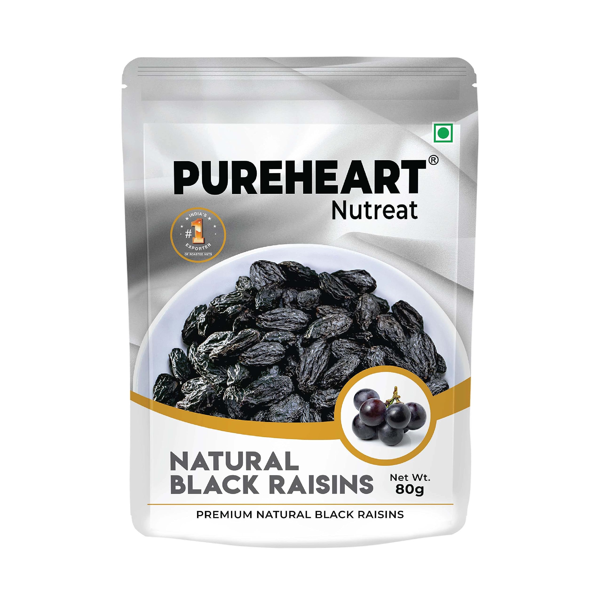 Pureheart Nutreat Premium Natural Black Raisins (80 gm) Kali Kishmish/Manuka, Dry Fruits Snack - Rich in Antioxidants (B0CF54HFCM) Amazon Price History, Amazon Price Tracker