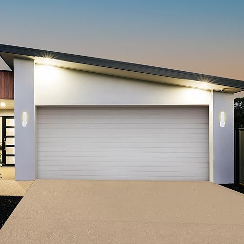 Miniatura 7 de LEEKI - Moderna lámpara exterior - Luminaria exterior en forma de L - 14W 3000K - Antióxido (blanco, 14.5 pulgadas) - Apliques de iluminación de