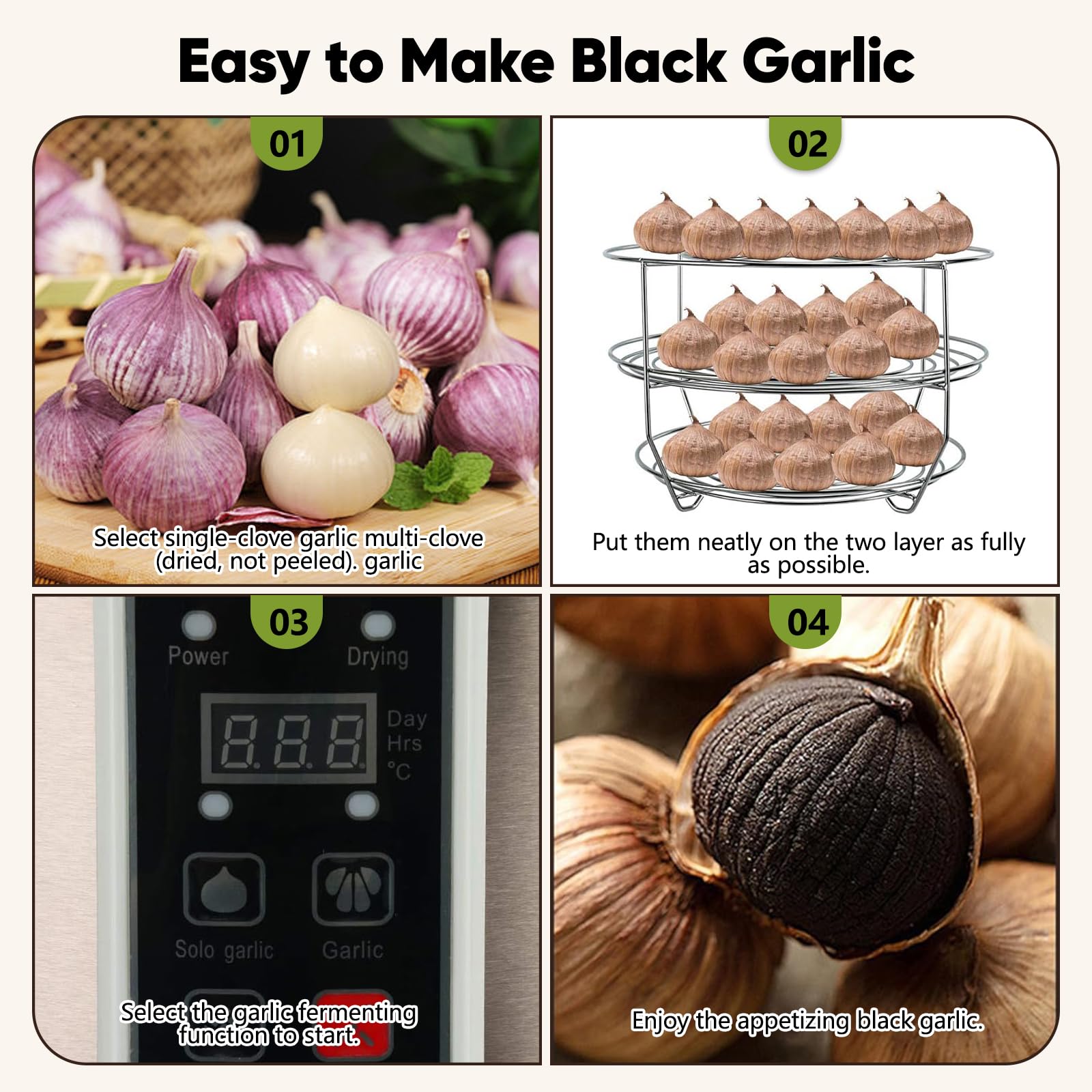 Fermentatore di Aglio Nero,5L Multifunzionale Completamente Automatica Intelligente Fermentatore,macchina per yogurt,Macchina per il kimchi, Macchina per fermentazione della cucina fai-da-te