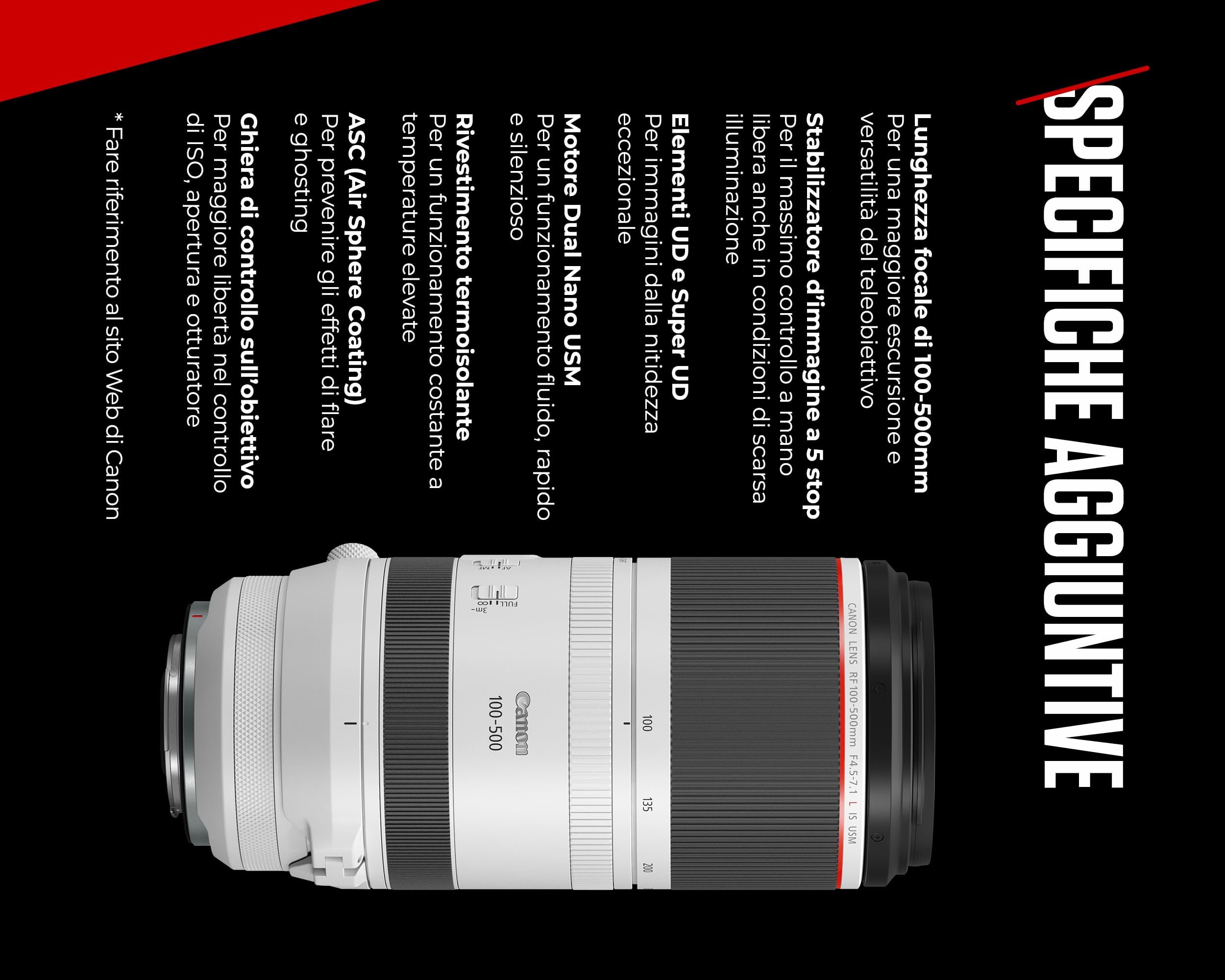 Canon RF 100-500mm F4.5-7.1L IS USM Obiettivo