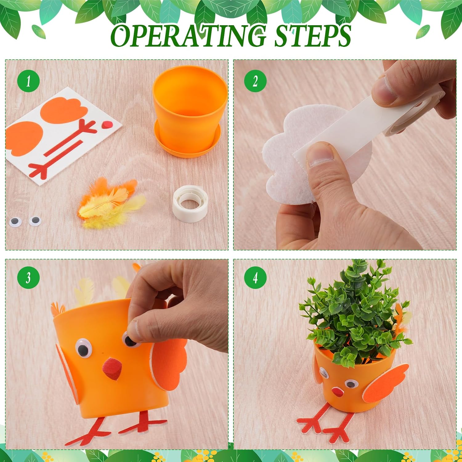 24 Sets DIY Easter Flower Pots Crafts Bunny Little Chick Lamb Bird Garden Spring Easter Activities Party Decorative Supplies image 5