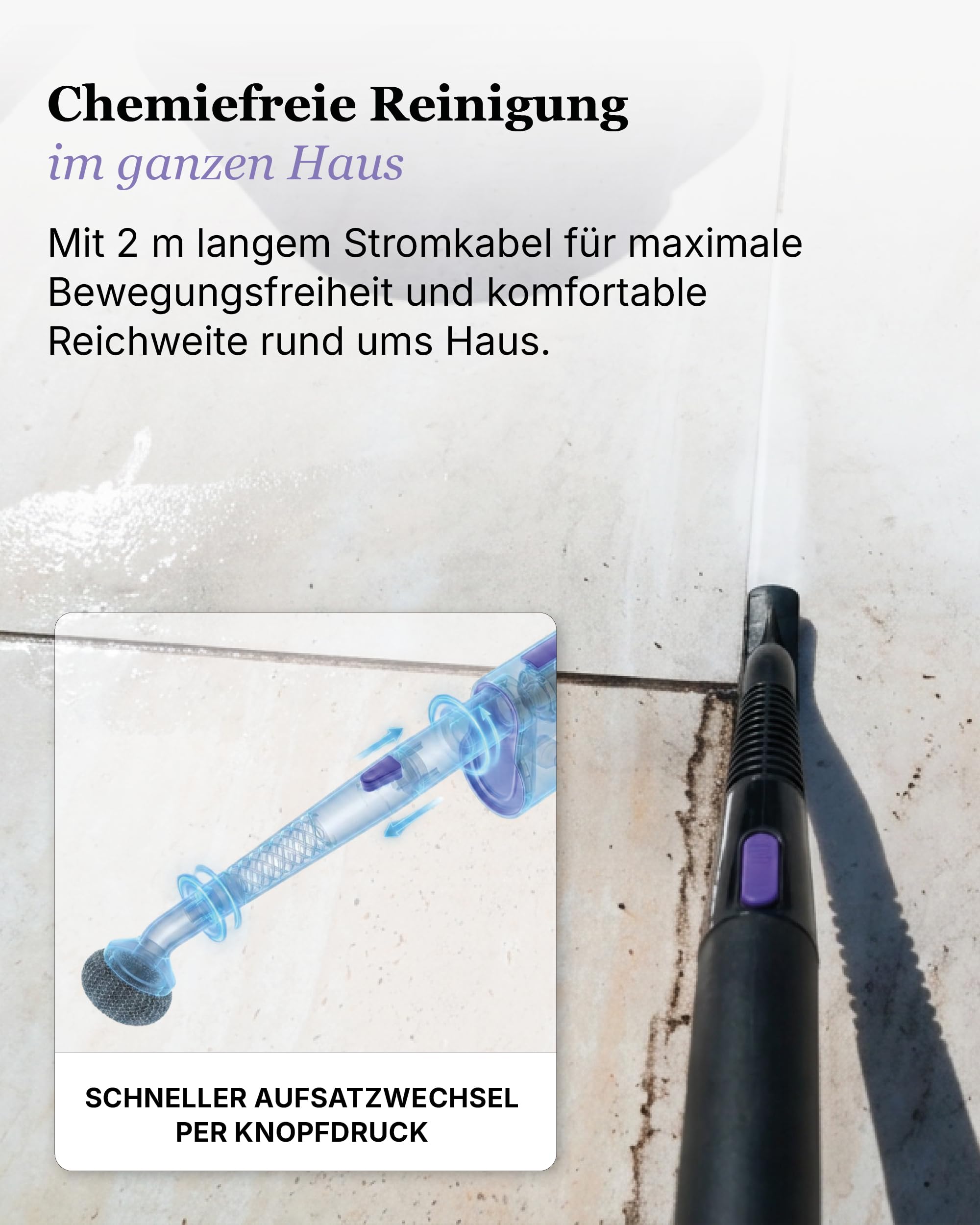 Motionflow Dampfreiniger für alles – 16-in-1 Hochdruck Steam Cleaner für Polstermöbel, Teppiche, Bad & Küche – Dampfbürste mit 13 Aufsätzen, 20 Min Laufzeit, 30s Aufheizzeit, 120°C Dampf