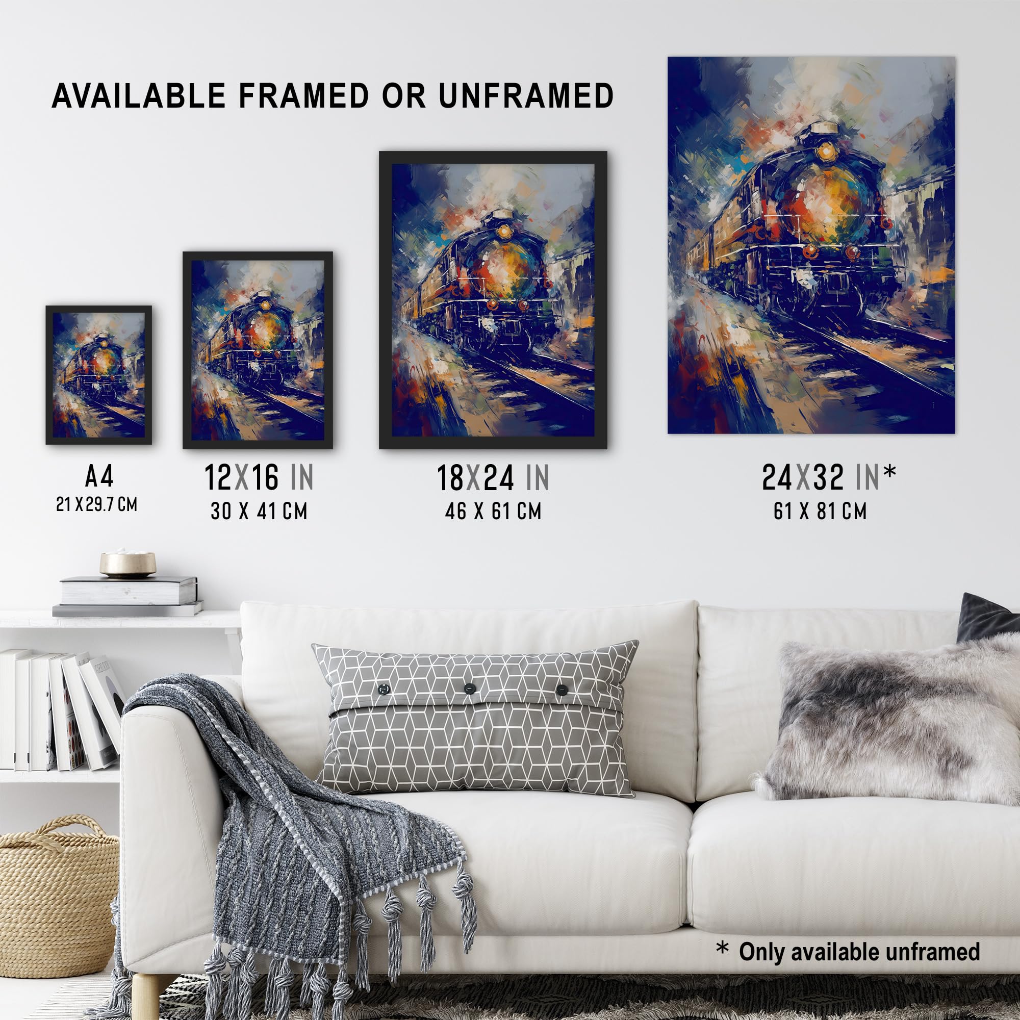 Artery8 The Orient Express Railway Train Painting Steam Locomotive Vintage Extra Large XL Wall Art Poster Print - Image 3