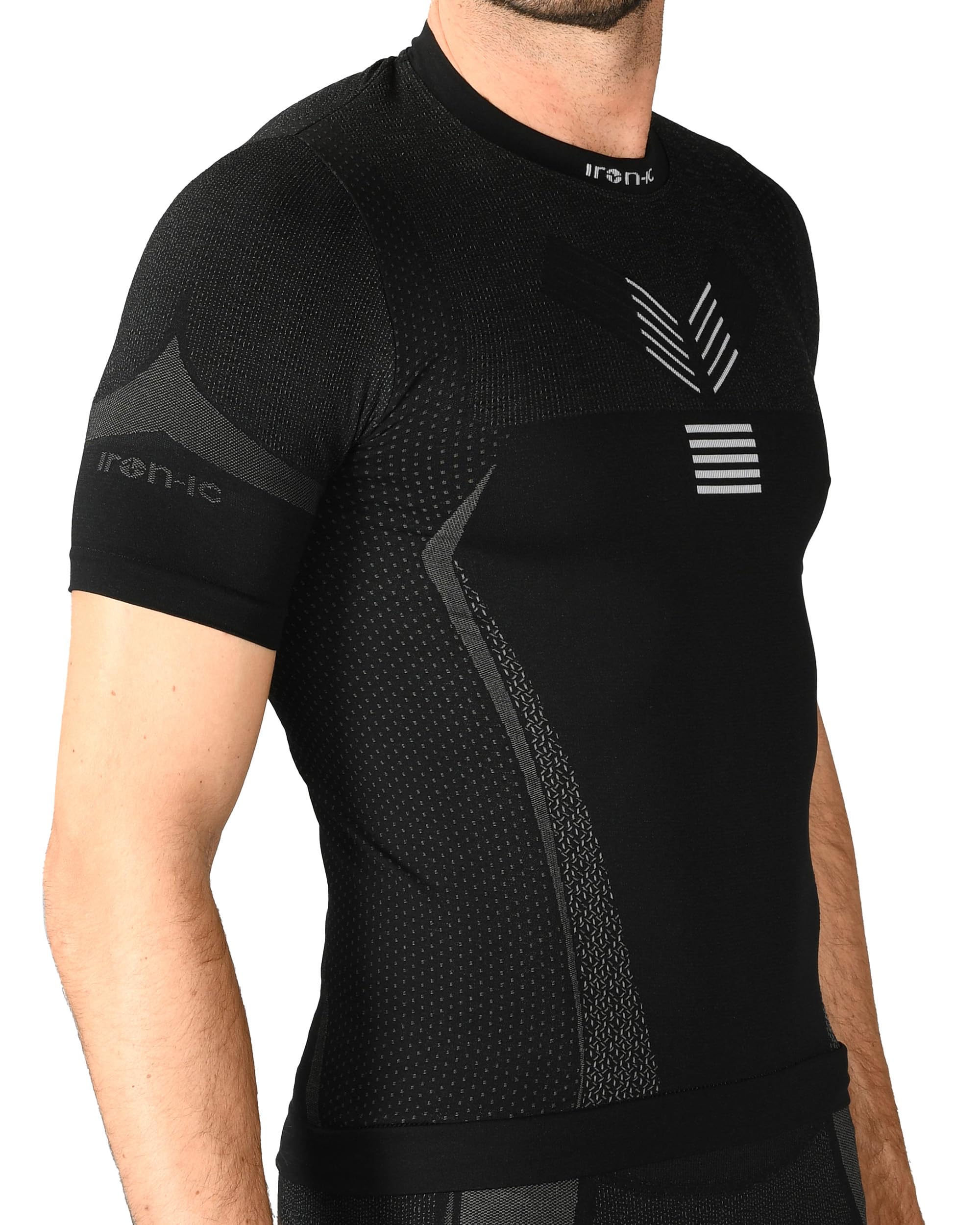 Iron-ic, Camiseta de hombre técnica Baselayer Performance – Camiseta de manga corta para esquí, snowboard, senderismo, running, crossfit