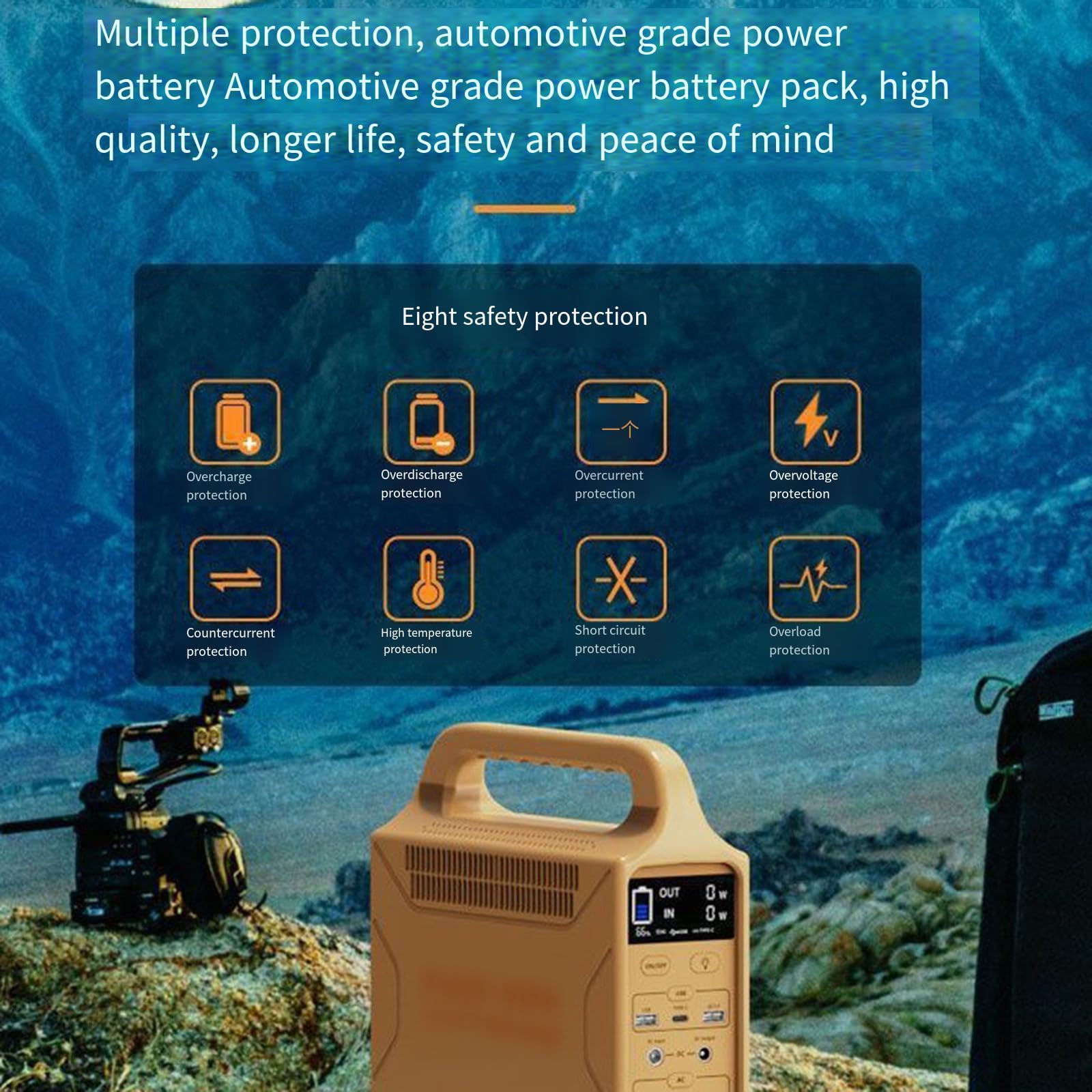 Alimentatore per Esterni 220V, Alimentatore Portatile ad accumulo di energia, Alimentatore Mobile ad Alta Potenza per Campeggio 300W di Ricarica, 48600mAh/180Wh