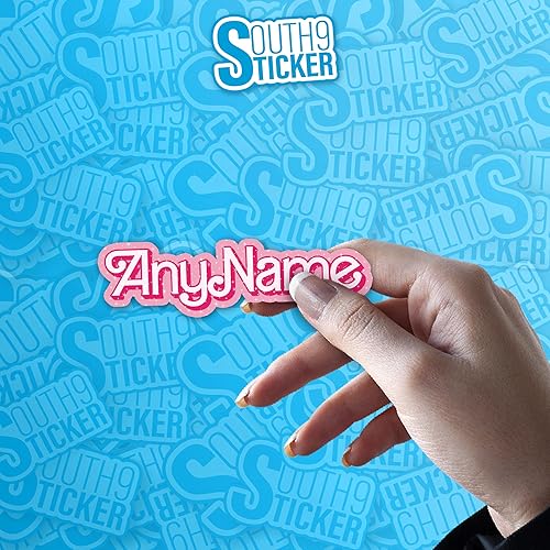 Miniatura 5 de Calcomanía de vinilo troquelada con nombre de los años 90, diseño de barra de nombre B personalizable, para casco duro, botella de agua, laptop,