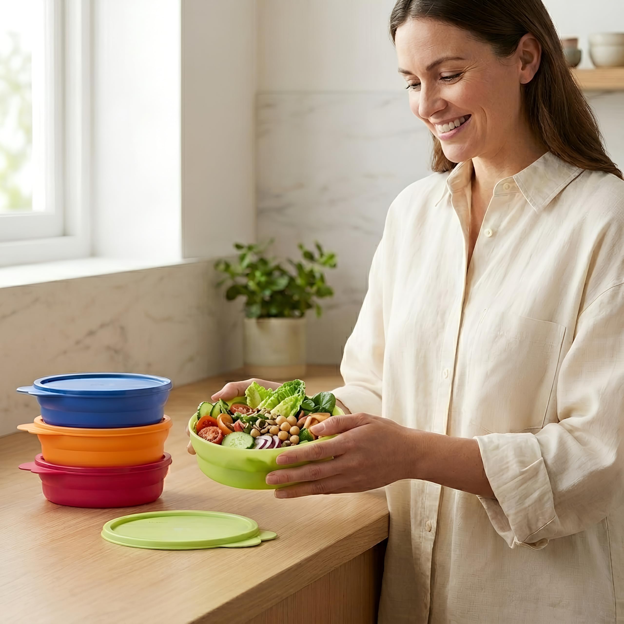 Tupperware Impressions Microwave Cereal Bowls by Tupperware