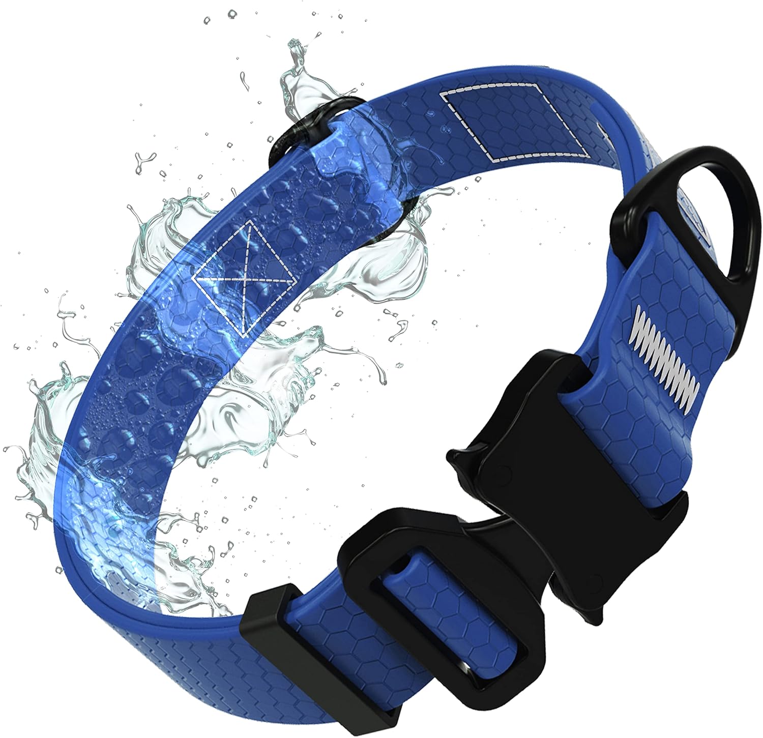 Tuff Pupper Waterproof Action Collar for Dogs | Heavy Duty Water Proof Dog Collar | Tear Proof & Odor Free | Rust-Proof Metal Hardware | Tactical Quick Release Buckle | for Adventurous, Active Dogs