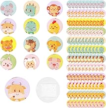 120 Pcs Cartoon Plasters for Children, Round, 2.2 cm, Sticky Point, Flexible Fabric for Children, for Small Wounds, Pimples, Vaccines and Blisters (12 Styles)