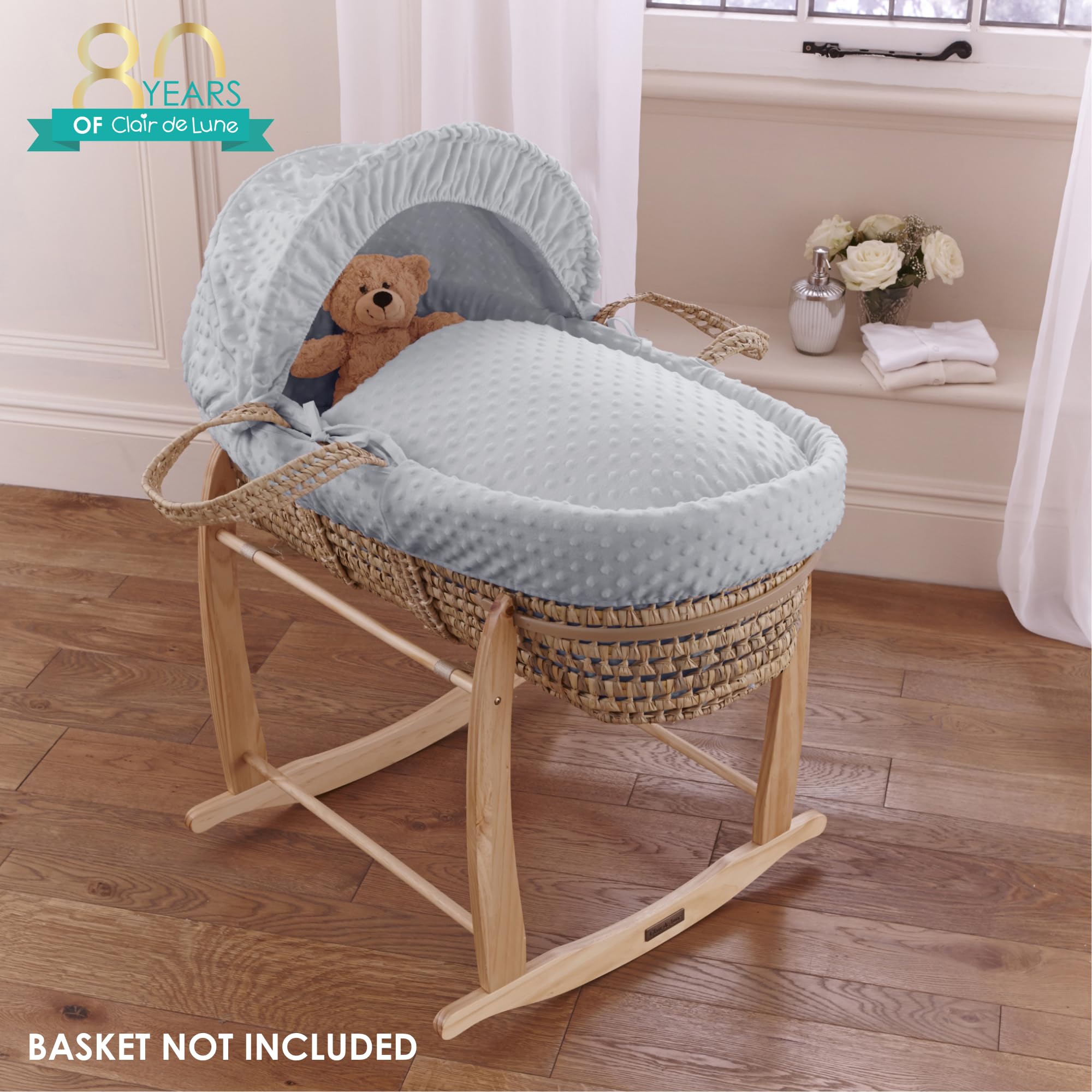 Clair de Lune Dimple - Set di biancheria da letto per culla (cestino non incluso) - (grigio)