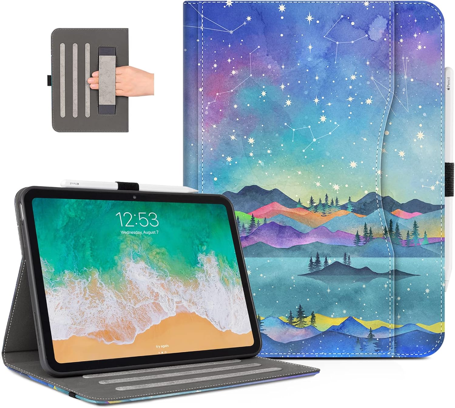 Lokigo for iPad (A16) 11th Generation 11 Inch 2025/10th Generation 10.9 Inch 2022 Case, iPad 11 10 Case with Pencil Holder, Supports Auto Wake/Sleep -Octopus