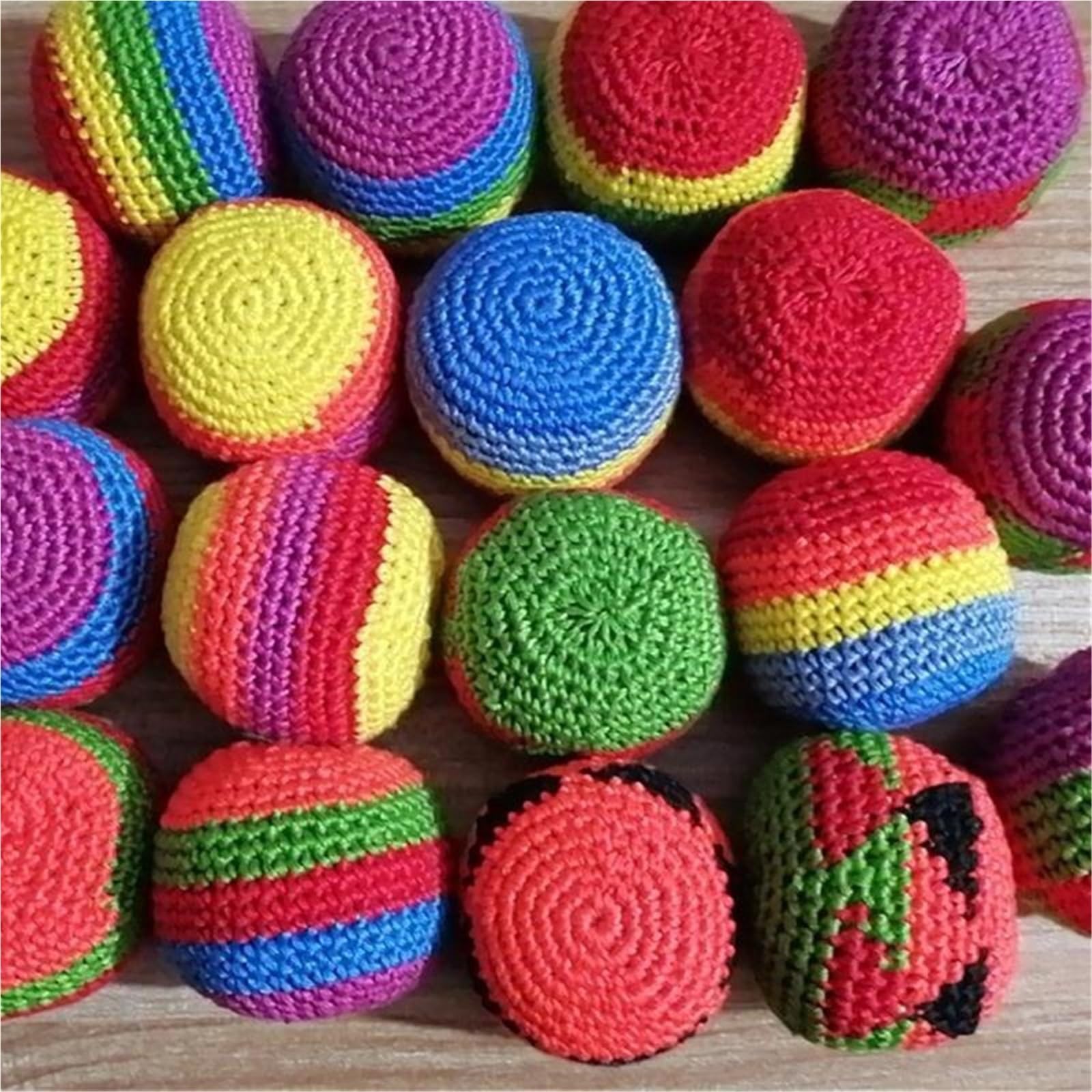 Handgemachte Footbags 1/6/12 Stück Outdoor Soft Handmade Footbag Säcke Jonglierbälle Langlebige Gruppenspielaktivitäten(Random 12pcs)
