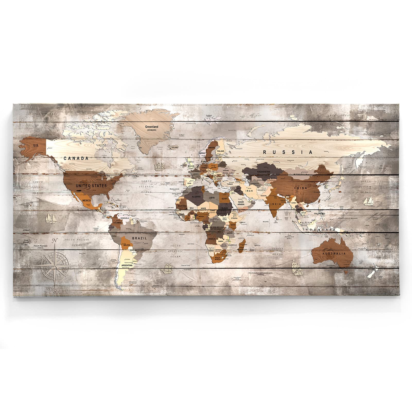 Buy 40” x 20” World Wall Art of the World Canvas World Bedroom Office