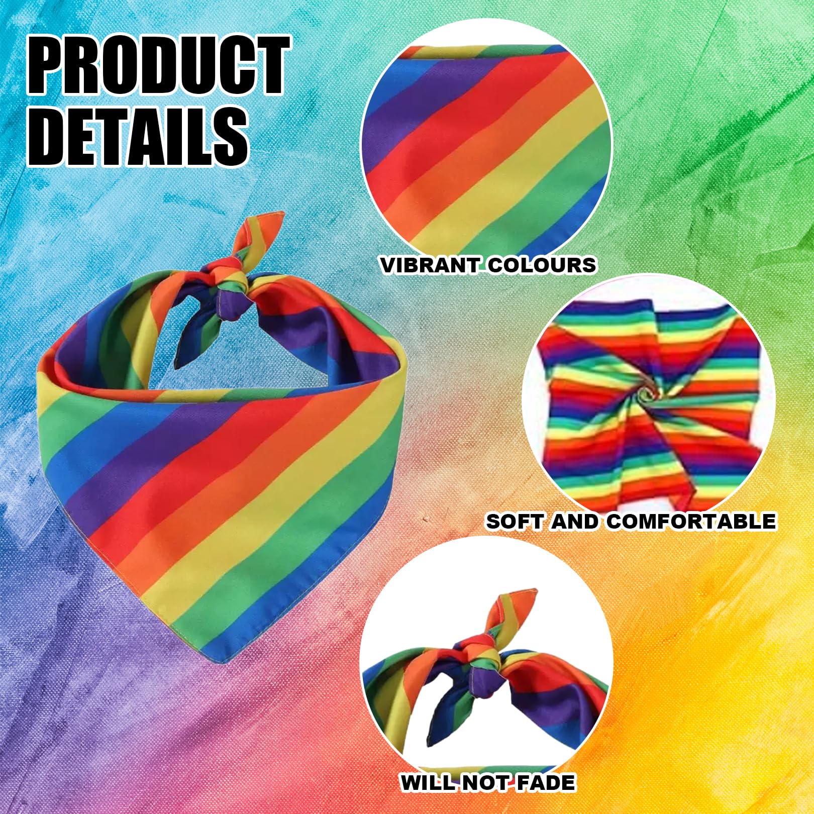 2 Stück Pride Outfit Regenbogen Bandana,Outfit Damen Accessoires,Rainbow Haarschmuck Haarband,Halstuch Haarbänder,für Gay Dance Clothes,Friends Bekleidungen Accessories,Christopher Street Day Zubehör
