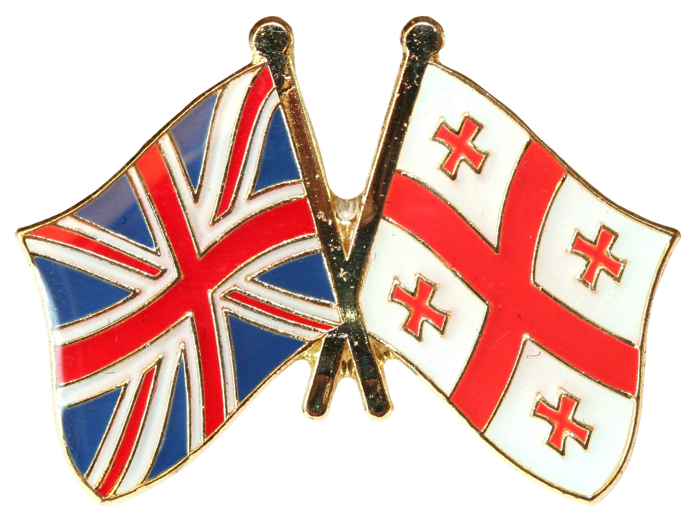 Buxton's Badges Multiple Uk & Georgia Friendship Flag Pin Badge
