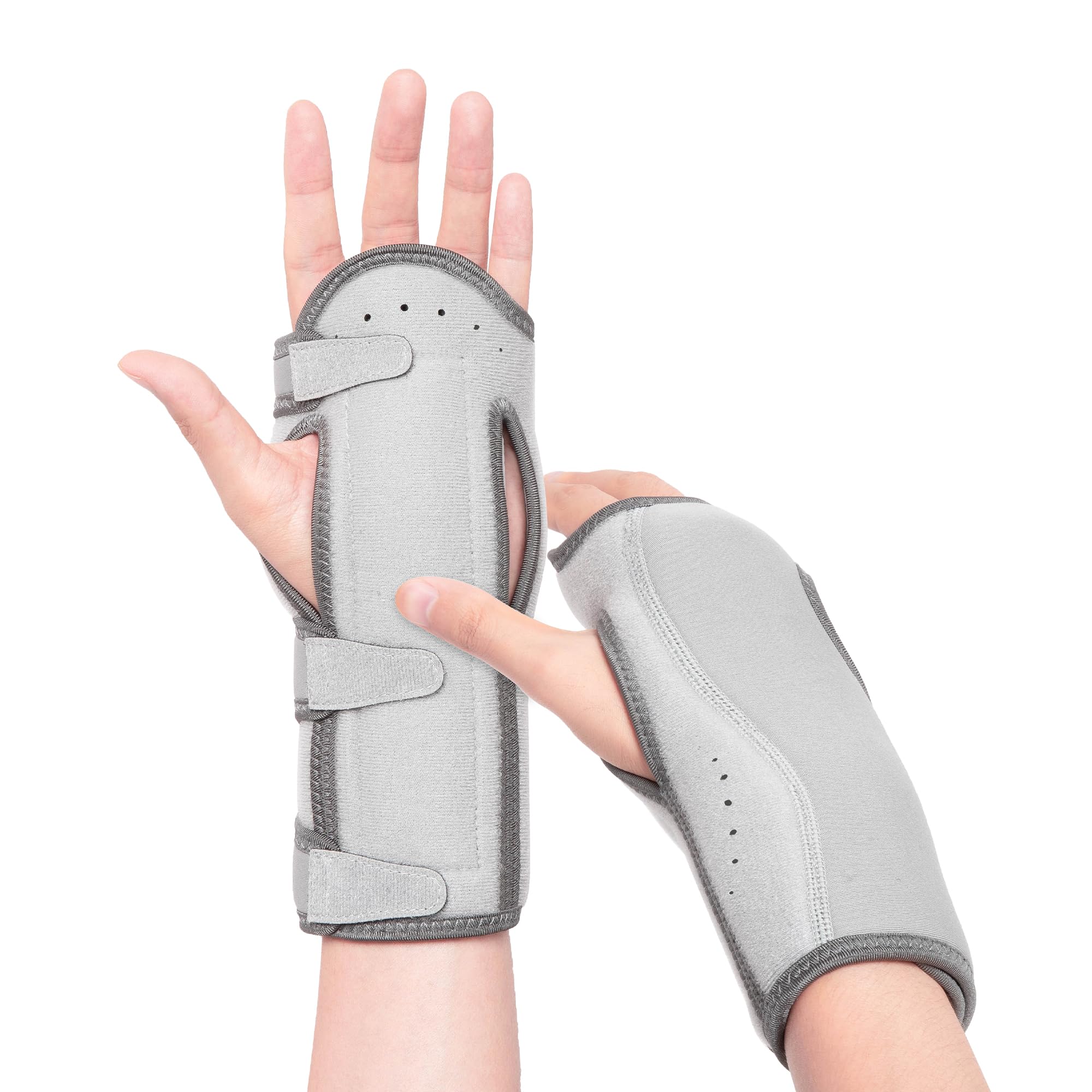 Carpal Tunnel Wrist Brace 2 Pack Night Support Adjustable Wrist Splint for Sleeping with Cushioned Beads Hand Wrist