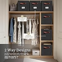 Vista 5 de DECOMOMO Storage Cubes, 13x13x13 Storage Cube Bins with Labels, Fabric Organizer Bins (13" / 6pcs, Black)