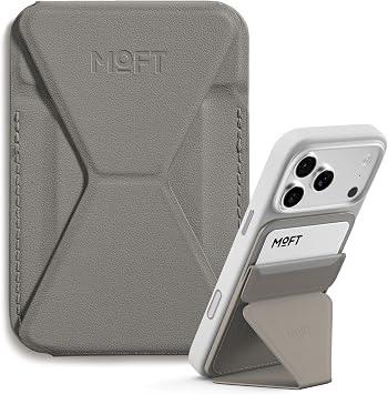 MOFT Magnetic Wallet Stand Compatible with iPhone 17/16/15/14/13/12 Series, Angle Adjustment & Magsafe Compatible MOVAS Phone Stand,Taupe