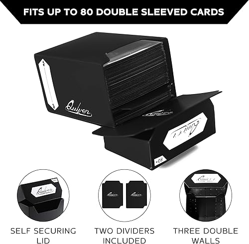 Miniatura 7 de Quiver Time Paquete de caja y fundas rojas para cartas coleccionables  80+ bloque de cubierta de carcaj con separadores dobles (Commander MTG Deck