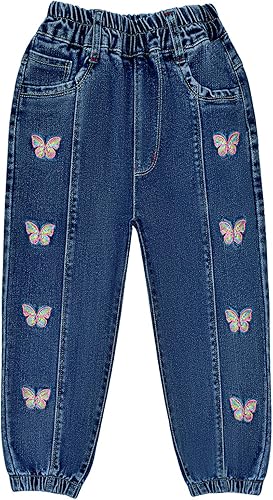 Vista 3 de Peacolate Primavera Otoño 2-10 años Little & Big Girl Suéter y Jeans Bordados 2pcs Conjunto de Ropa