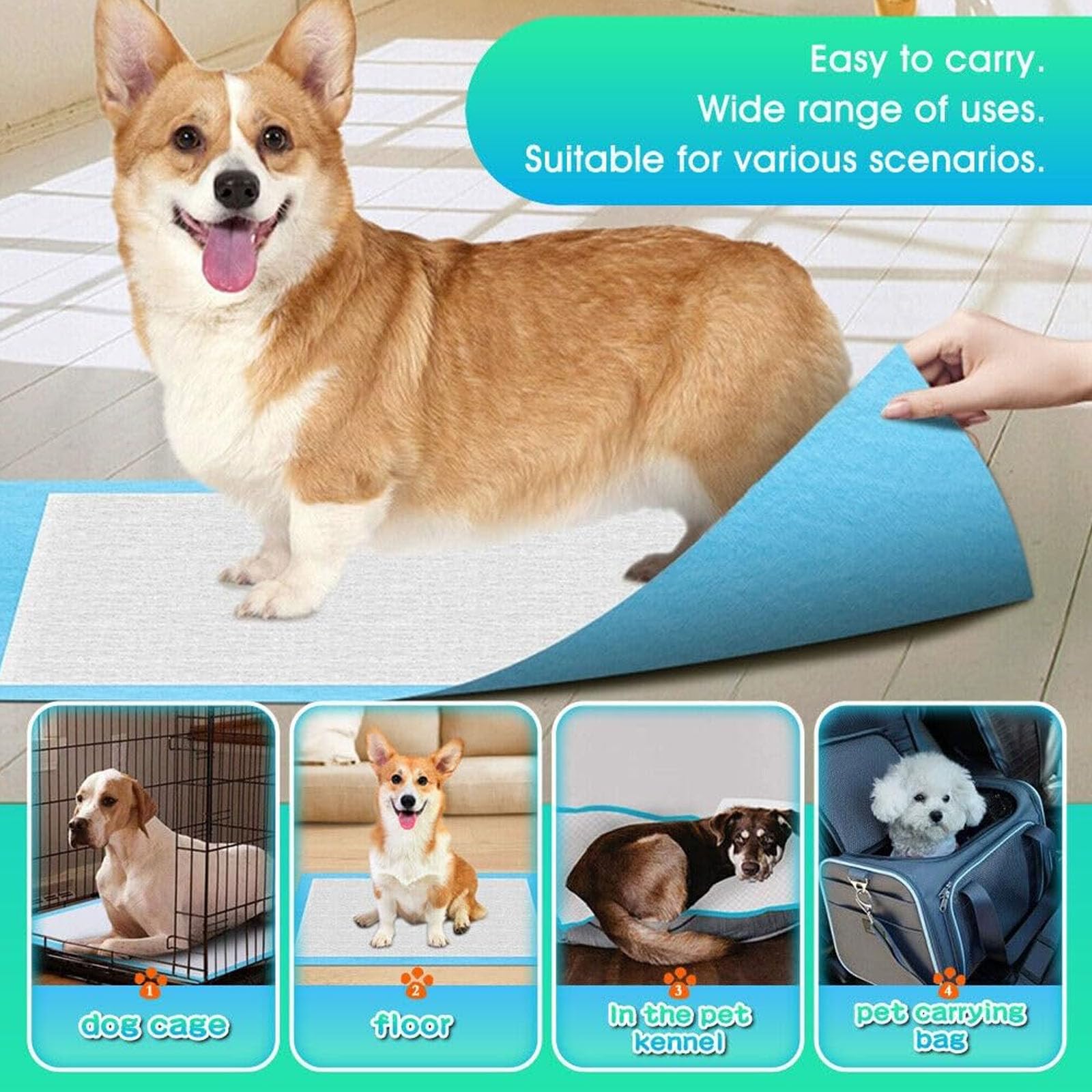 200 Stück Töpfchen-Trainingspads Für Haustiere, Welpen-Pads, Schnell Absorbierende Trainingspads, Hunde-Pads, Einweg-PIPI-Pads Für Welpen